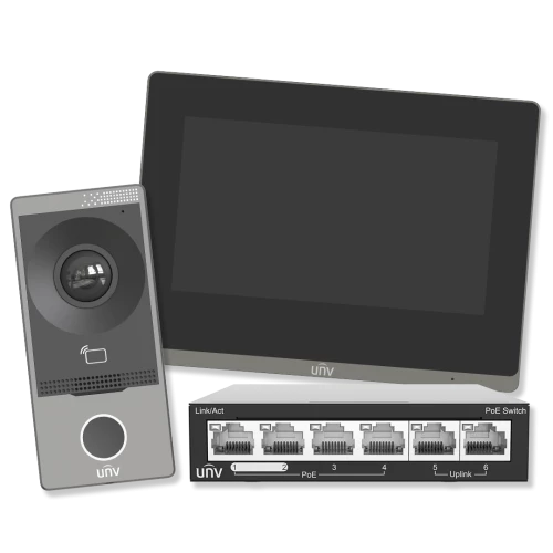 Uniview PoE Intercom DoorStation, Monitor & Switch
