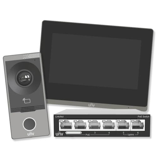 Uniview PoE Intercom DoorStation, Monitor & Switch