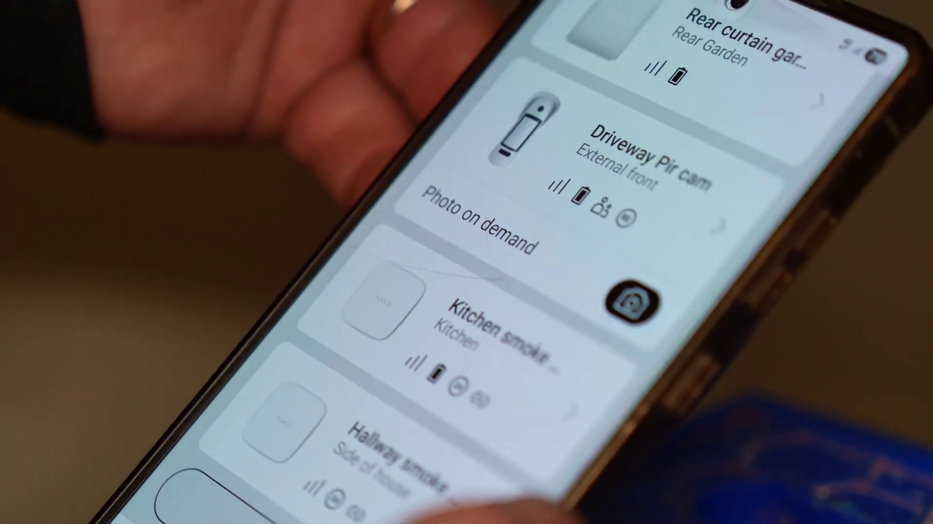 Ajax app controlling the Mark Marshall security installation
